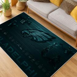 nfl philadelphia eagles footbball team logo sport carpet area rug home living room pe134