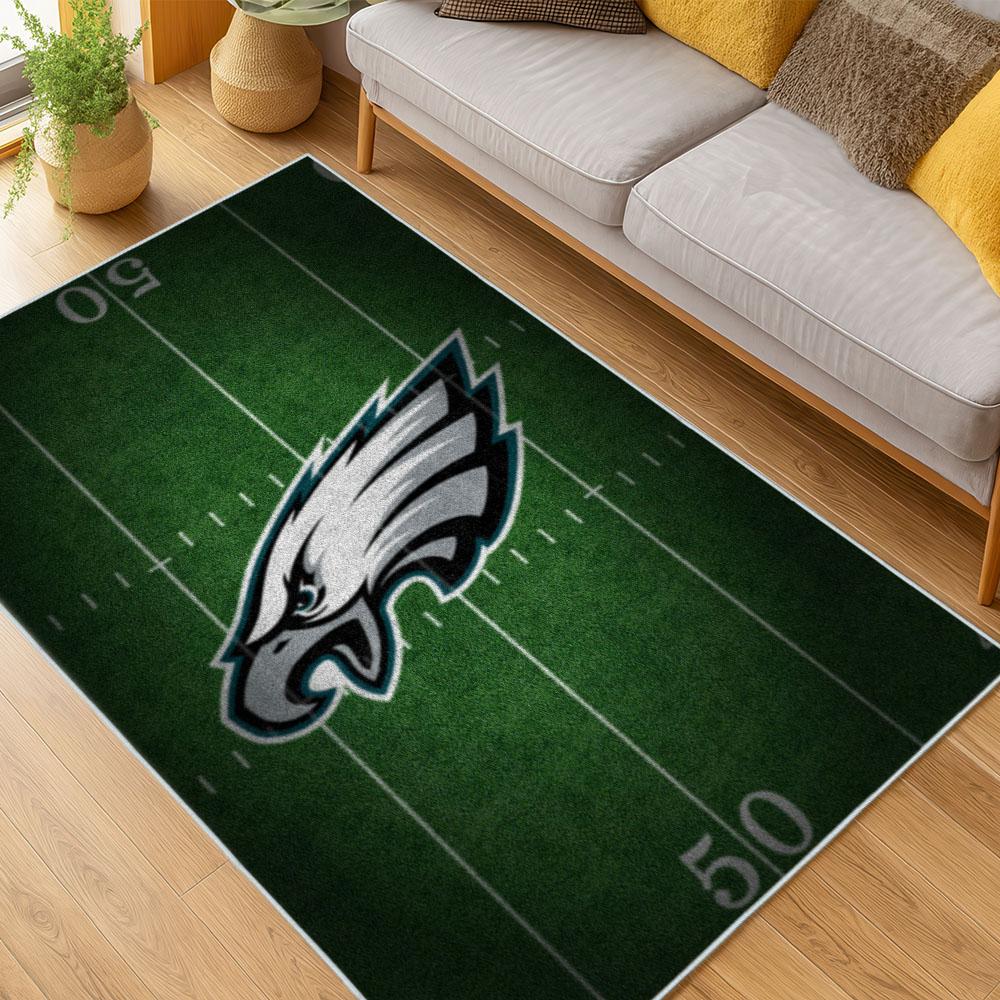 NFL Philadelphia Eagles Footbball Team Logo Sport Carpet Area Rug Home Decor Gift PE63 1 nfl philadelphia eagles footbball team logo sport carpet area rug home living room pe63
