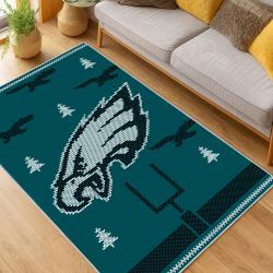 nfl philadelphia eagles footbball team logo sport carpet area rug home living room pe64