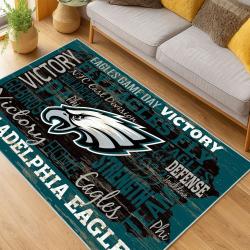 nfl philadelphia eagles footbball team logo sport carpet area rug home living room pe73