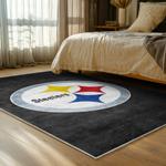 nfl pittsburgh steelers football team logo sport carpet area rug home decor bed room psw101