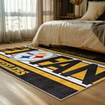 nfl pittsburgh steelers football team logo sport carpet area rug home decor bed room psw105