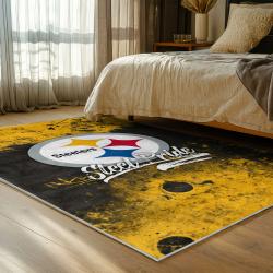 NFL Pittsburgh Steelers Football Team Logo Sport Carpet Area Rug Home Decor Gift PSW106