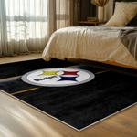 nfl pittsburgh steelers football team logo sport carpet area rug home decor bed room psw110