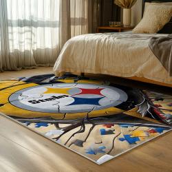 NFL Pittsburgh Steelers Football Team Logo Sport Carpet Area Rug Home Decor Gift PSW114