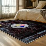 nfl pittsburgh steelers football team logo sport carpet area rug home decor bed room psw116
