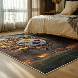 NFL Pittsburgh Steelers Football Team Logo Sport Carpet Area Rug Home Decor Gift PSW119