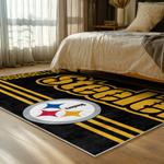 nfl pittsburgh steelers football team logo sport carpet area rug home decor bed room psw120