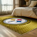 nfl pittsburgh steelers football team logo sport carpet area rug home decor bed room psw121