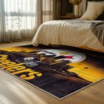 nfl pittsburgh steelers football team logo sport carpet area rug home decor bed room psw131