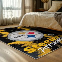 NFL Pittsburgh Steelers Football Team Logo Sport Carpet Area Rug Home Decor Gift PSW135