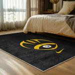 nfl pittsburgh steelers football team logo sport carpet area rug home decor bed room psw136