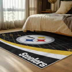 NFL Pittsburgh Steelers Football Team Logo Sport Carpet Area Rug Home Decor Gift PSW140