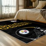 nfl pittsburgh steelers football team logo sport carpet area rug home decor bed room psw146