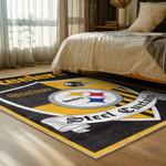 nfl pittsburgh steelers football team logo sport carpet area rug home decor bed room psw147