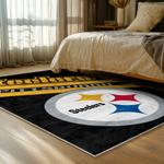 nfl pittsburgh steelers football team logo sport carpet area rug home decor bed room psw154