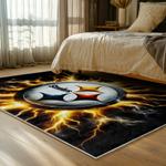 nfl pittsburgh steelers football team logo sport carpet area rug home decor bed room psw155