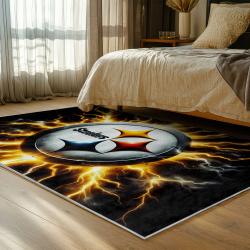NFL Pittsburgh Steelers Football Team Logo Sport Carpet Area Rug Home Decor Gift PSW155