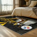 nfl pittsburgh steelers football team logo sport carpet area rug home decor bed room psw156