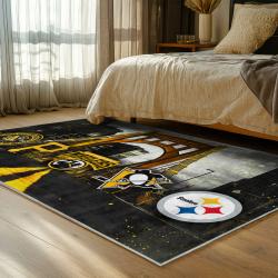NFL Pittsburgh Steelers Football Team Logo Sport Carpet Area Rug Home Decor Gift PSW156