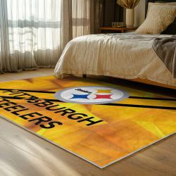 NFL Pittsburgh Steelers Football Team Logo Sport Carpet Area Rug Home Decor Gift PSW157