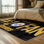 nfl pittsburgh steelers football team logo sport carpet area rug home decor bed room psw159