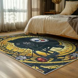 NFL Pittsburgh Steelers Football Team Logo Sport Carpet Area Rug Home Decor Gift PSW165