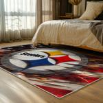 nfl pittsburgh steelers football team logo sport carpet area rug home decor bed room psw166