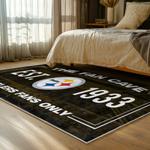 nfl pittsburgh steelers football team logo sport carpet area rug home decor bed room psw170