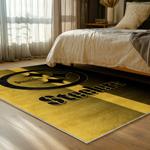 nfl pittsburgh steelers football team logo sport carpet area rug home decor bed room psw177