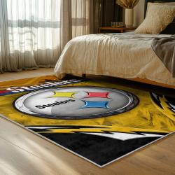 NFL Pittsburgh Steelers Football Team Logo Sport Carpet Area Rug Home Decor Gift PSW183