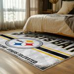 nfl pittsburgh steelers football team logo sport carpet area rug home decor bed room psw184