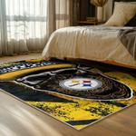 nfl pittsburgh steelers football team logo sport carpet area rug home decor bed room psw185