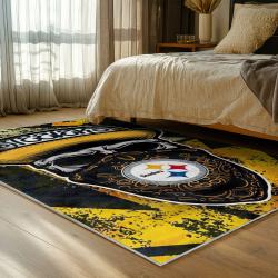 NFL Pittsburgh Steelers Football Team Logo Sport Carpet Area Rug Home Decor Gift PSW185