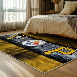 NFL Pittsburgh Steelers Football Team Logo Sport Carpet Area Rug Home Decor Gift PSW186