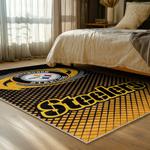 nfl pittsburgh steelers football team logo sport carpet area rug home decor bed room psw189