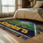 nfl pittsburgh steelers football team logo sport carpet area rug home decor bed room psw195