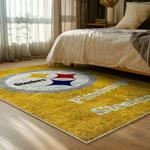 nfl pittsburgh steelers football team logo sport carpet area rug home decor bed room psw201