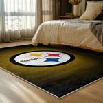 nfl pittsburgh steelers football team logo sport carpet area rug home decor bed room psw204