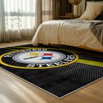 nfl pittsburgh steelers football team logo sport carpet area rug home decor bed room psw205