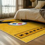 nfl pittsburgh steelers football team logo sport carpet area rug home decor bed room psw207