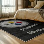 nfl pittsburgh steelers football team logo sport carpet area rug home decor bed room psw209