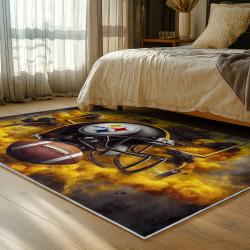 NFL Pittsburgh Steelers Football Team Logo Sport Carpet Area Rug Home Decor Gift PSW211
