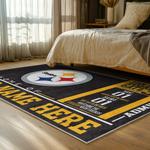 nfl pittsburgh steelers football team logo sport carpet area rug home decor bed room psw213