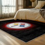 nfl pittsburgh steelers football team logo sport carpet area rug home decor bed room psw221