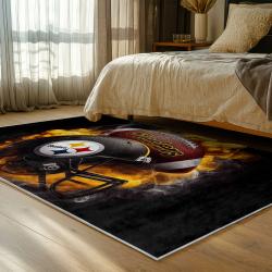 NFL Pittsburgh Steelers Football Team Logo Sport Carpet Area Rug Home Decor Gift PSW223