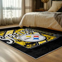 NFL Pittsburgh Steelers Football Team Logo Sport Carpet Area Rug Home Decor Gift PSW224