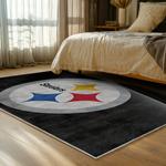 nfl pittsburgh steelers football team logo sport carpet area rug home decor bed room psw226