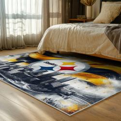 NFL Pittsburgh Steelers Football Team Logo Sport Carpet Area Rug Home Decor Gift PSW228