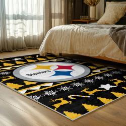 NFL Pittsburgh Steelers Football Team Logo Sport Carpet Area Rug Home Decor Gift PSW232